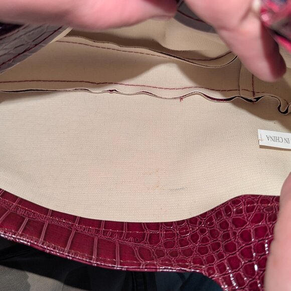 Wine Faux Snakeskin Purse - Picture 10 of 12